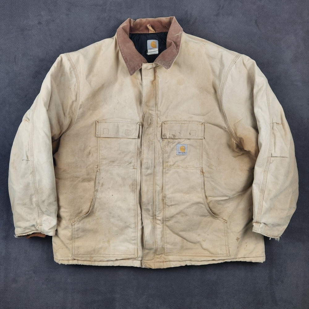 Carhartt Jacket‎ Mens 3XL Brown Duck Traditional Coat C003 Canvas Workwear